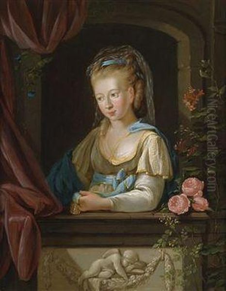 Portrait Of A Young Lady Oil Painting by Georg Melchior Kraus