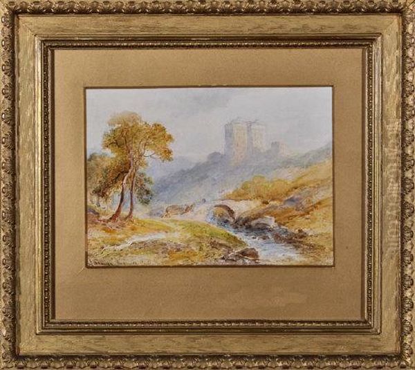 Borthwick Castle N.b Oil Painting by Emil Axel Krause