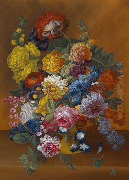 Blumenstillleben Oil Painting by Lina Krause