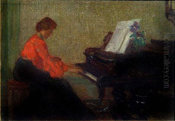 The Pianist Oil Painting by Amelia Krauss-Pabst