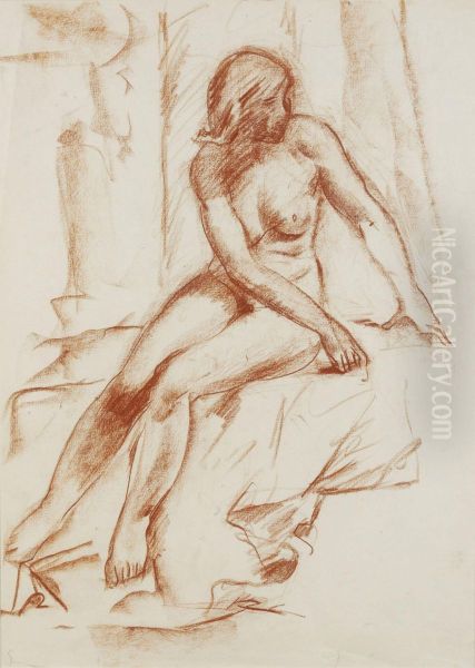 Female Nude Oil Painting by Aleksey Ilyich Kravchenko