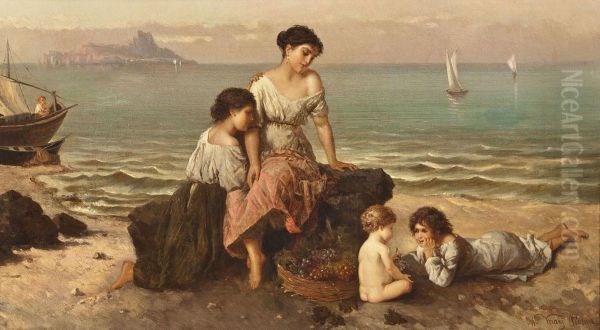 An Der Italienischen Kuste Mit Ausblick Auf Capri Oil Painting by Wilhelm Kray