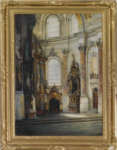 Interior Of A Church Oil Painting by Wilhelm Kreling