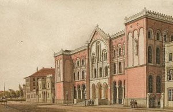 Ansicht Des Kunstlerhauses In Hannover Oil Painting by Wilhelm Kretschmer