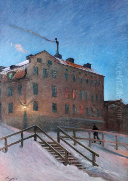 Gammalt Hus I Katarina Oil Painting by Nils Kreuger