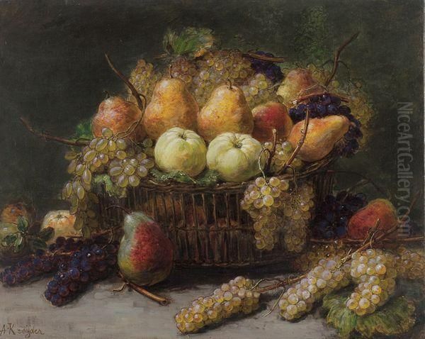 Nature Morte Auxfruits Oil Painting by Alexis Kreyder