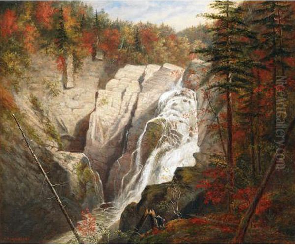 The St. Anne Falls Oil Painting by Cornelius Krieghoff