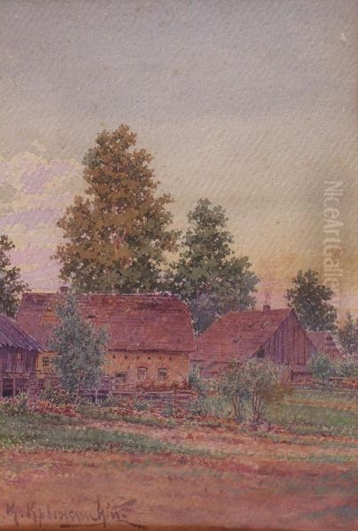 La Ferme Oil Painting by Kostiatine Iakovitch Krijitskii