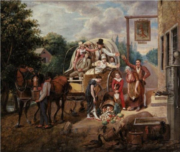 Going To Market-the Disaster, 1811-1821 Oil Painting by John Lewis Krimmel