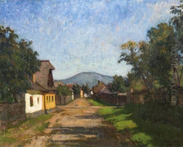 Nagybanyai Reszlet Oil Painting by Janos Krizsan