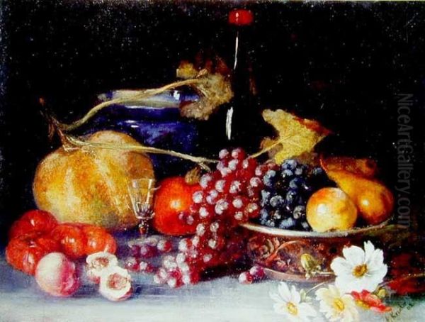 Martwa Natura Z Owocami Oil Painting by Anna Krocker