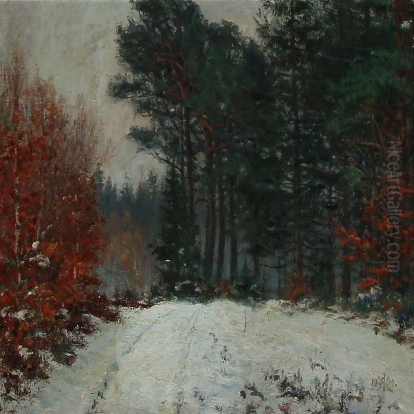 Winter Day In Tisvilde, Denmark Oil Painting by Arnold Krog