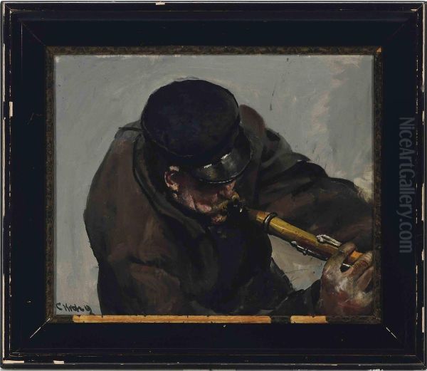 Musician Oil Painting by Christian Krohg