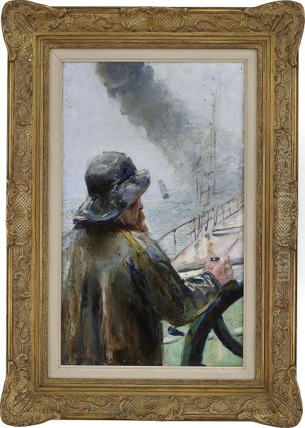 Ruskevaer Oil Painting by Christian Krohg