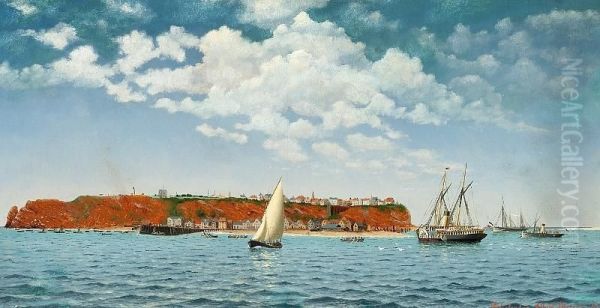 Dutch Paddle Steamer Near The Coast Of Helgoland by Albert Kromann