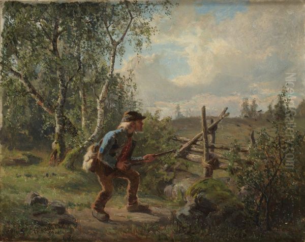 Jagare Vid Gardesgard Oil Painting by Julius Kronberg