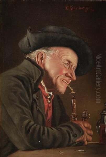 A Good Smoke A Good Drink Oil Painting by Carl Kronberger