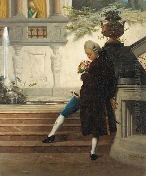 The Distracted Suitor Oil Painting by Carl Kronberger