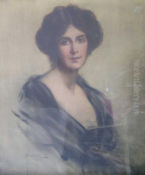 Portrait Of A Lady Oil Painting by Bror Karl Albert Kronstrand