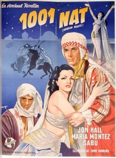 1001 Nat (arabian Nights) Starring Maria Montez Oil Painting by Wenzel Kroupa