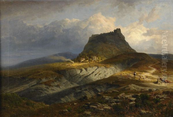 Landskap Fran Canossa Oil Painting by Hermann Kruger