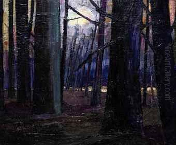 Forest Oil Painting by Jan Kruijsen