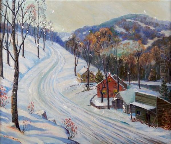 Winter Landscape Oil Painting by William John Krullaars