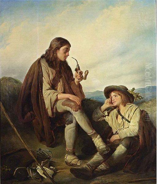 At Rest Oil Painting by Cornelis Kruseman