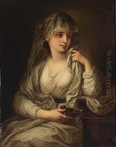 Portrait Of A Lady As One Of The Vestal Virgins Oil Painting by Cornelis Kruseman