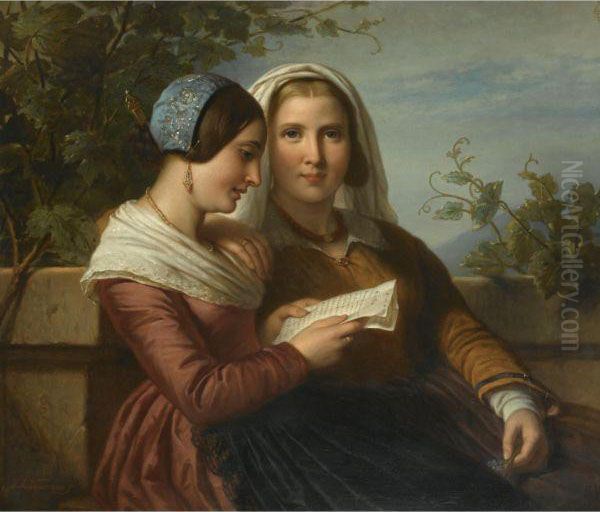 The Love Letter Oil Painting by Frederik Marianus Kruseman