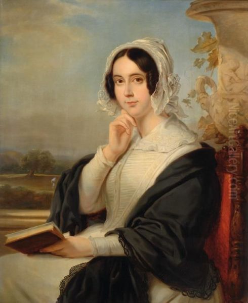 Portrait Of A Lady Oil Painting by Frederik Marianus Kruseman