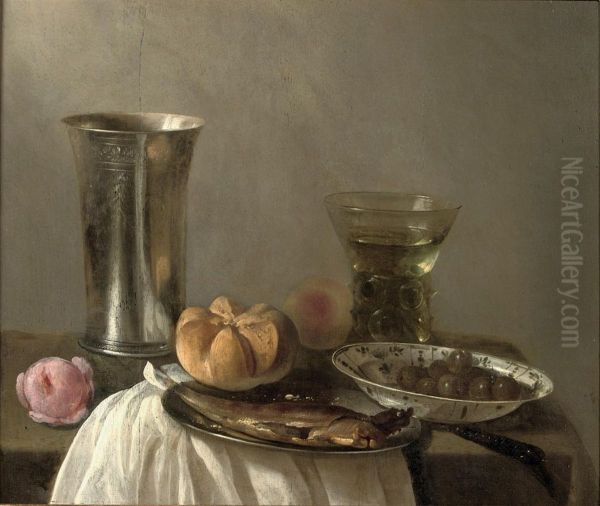 A Silver Beaker Oil Painting by Cornelis Cruys