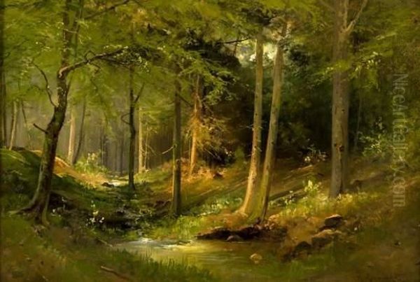 Dans Les Bois Oil Painting by Constantin Kryschitskij