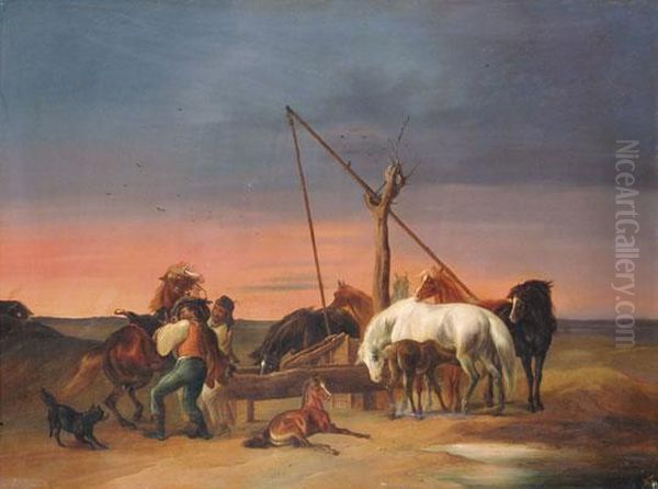 Itatas A Pusztan Oil Painting by Ludwig Kubler