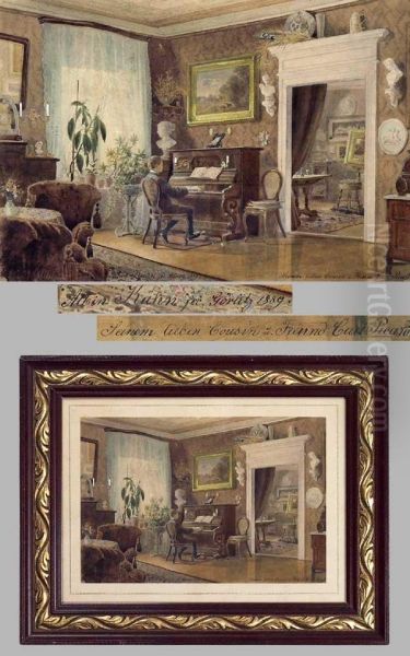 Burgerliches Louis Philippe-interieur Oil Painting by Albin Kuhn