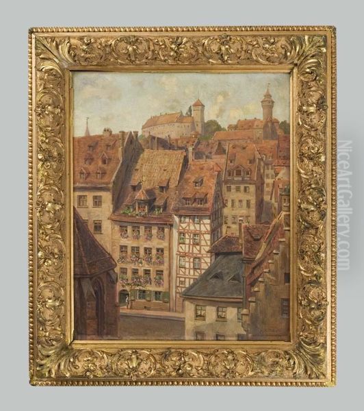 Die Alteste Weinstube Deutschlands Oil Painting by Ludwig Kuhn