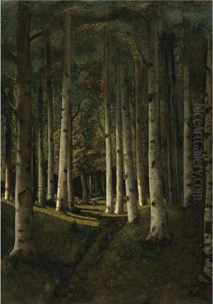 Birch Grove Oil Painting by Arkhip Ivanovich Kuindzhi