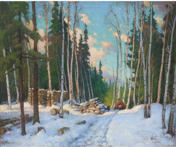 Winter Oil Painting by George Arthur Kulmala