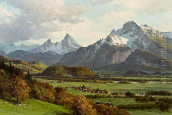 Ansicht In Salzburg Oil Painting by Franz Kulstrunk