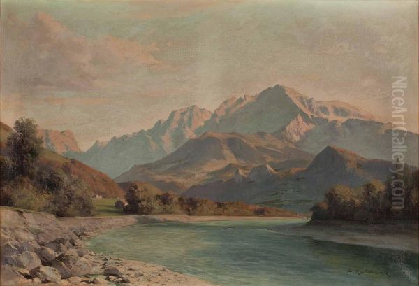 Blick Von Salzburg Richtung Suden Mit Dem Hohen Goll Oil Painting by Franz Kulstrunk