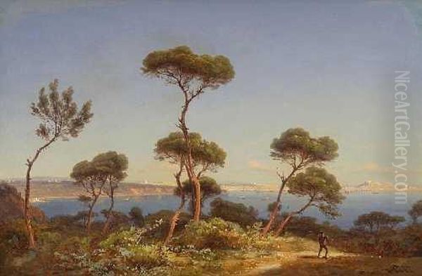 Sudliche Kustenlandschaft Oil Painting by Karl Robert Kummer