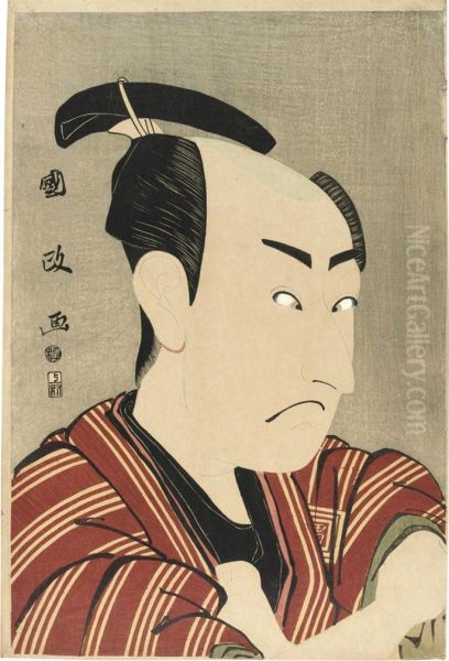 Ichikawa Omezo I As Tashiro Yasubei, From An Untitled Series Of Oil Painting by Utagawa Kunimasa