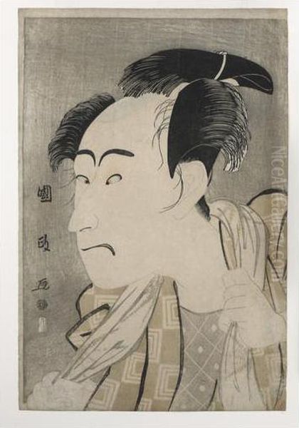 Portrait De L'acteur Ichikawa Danjuro Vi Dans Le Role De Yakko Ippei Oil Painting by Utagawa Kunimasa