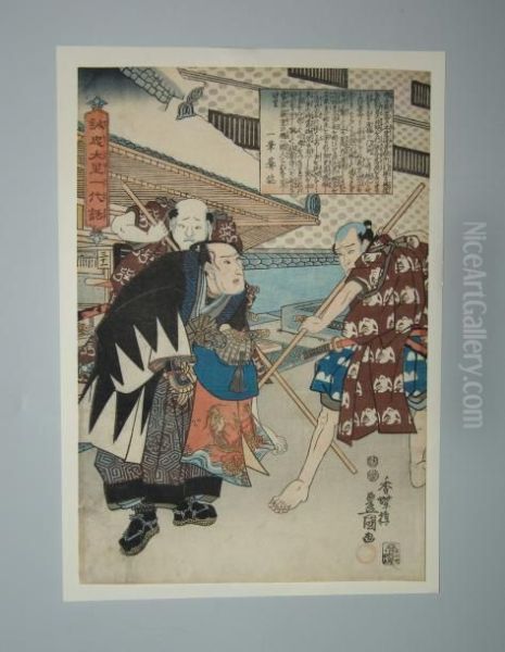 Serie Des 47 Ronin Oil Painting by Kunisada