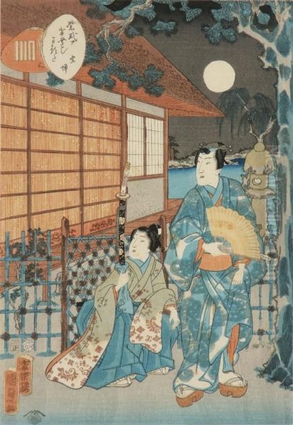 The Tale Of Genji Oil Painting by Utagawa Kunisada