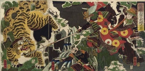 Utagawa Hiroshige Oil Painting by Utagawa Kunitsuna