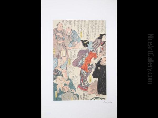 Estampe Satirique Oil Painting by Kuniyoshi