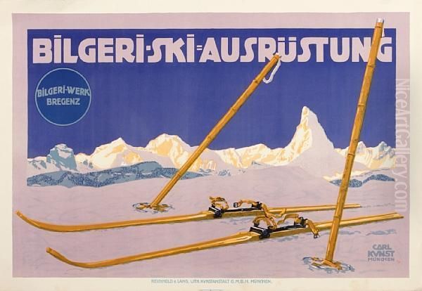 Bilgeri-ski, Ausrustung Oil Painting by Carl Kunst