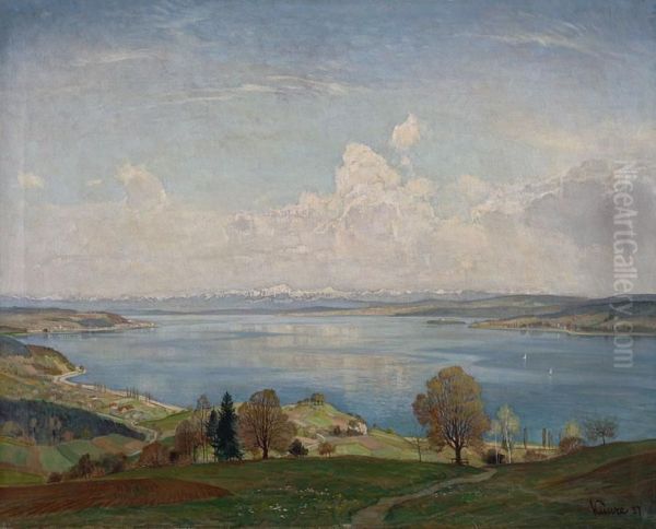 Der Bodensee Oil Painting by Albert Kunze