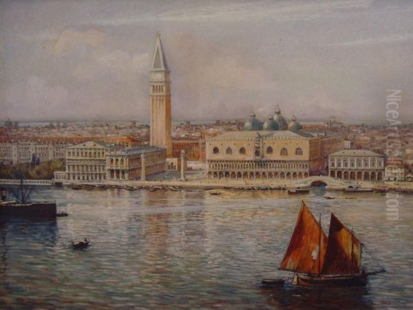 Venedigansicht Oil Painting by Albert Kunze